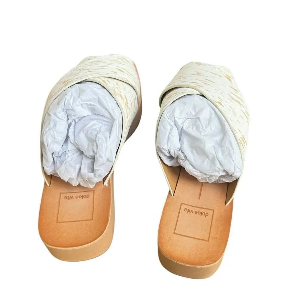 Dolce Vita Capri Platform Sandal-Fawn Real Fur NEW 8.5 - Picture 3 of 5